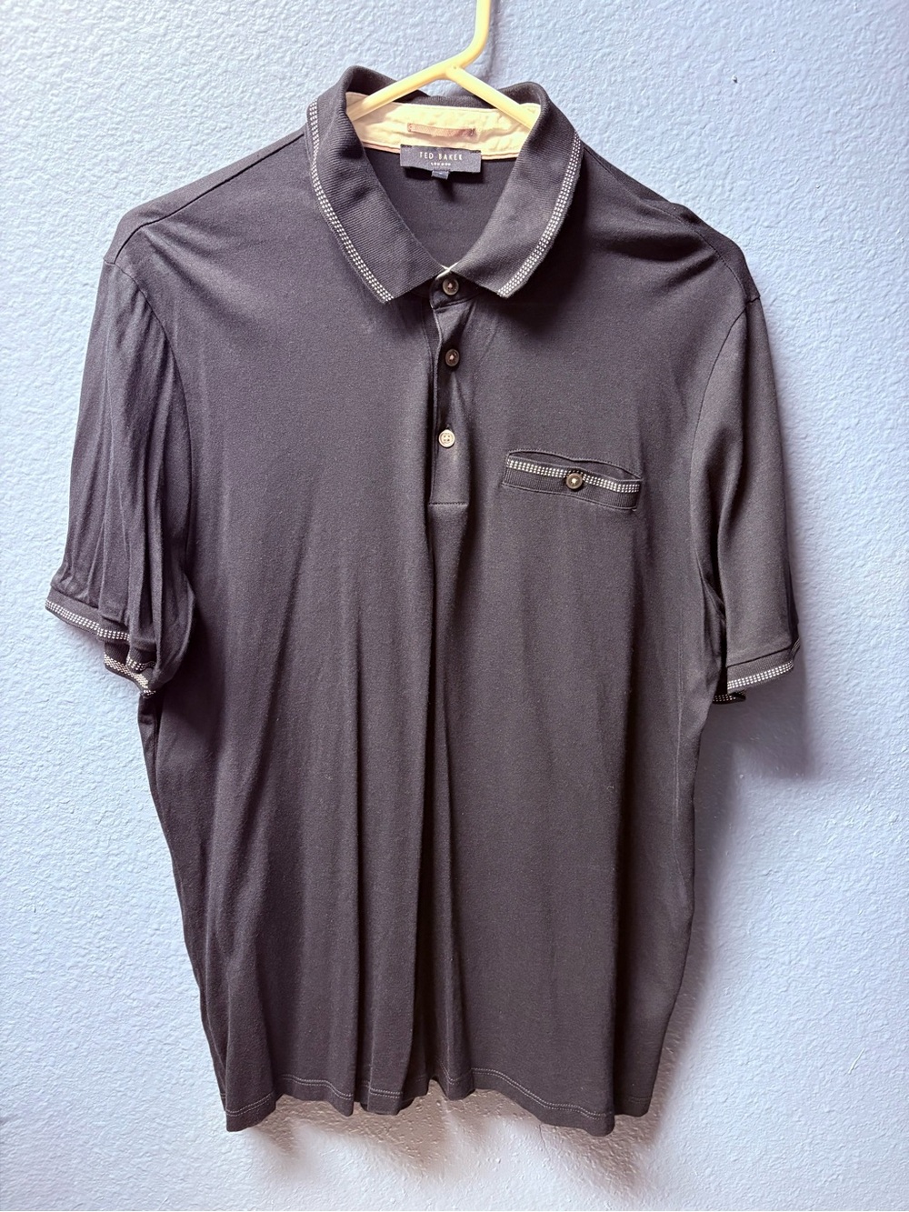 Men's  Navy Blue Shirt with Contrast Trim